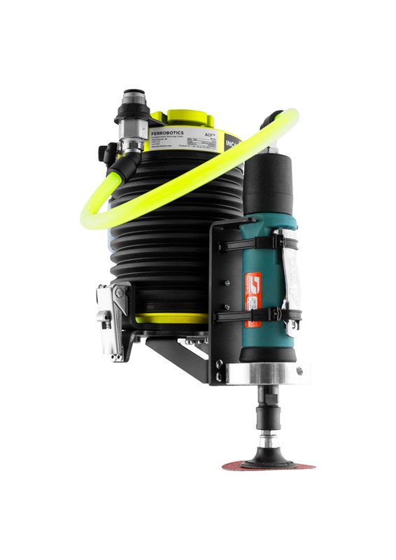 Le kit comprend : FerRobotics ACF-K + Outil Dynabrade Réf. 52276 (montage vertical)